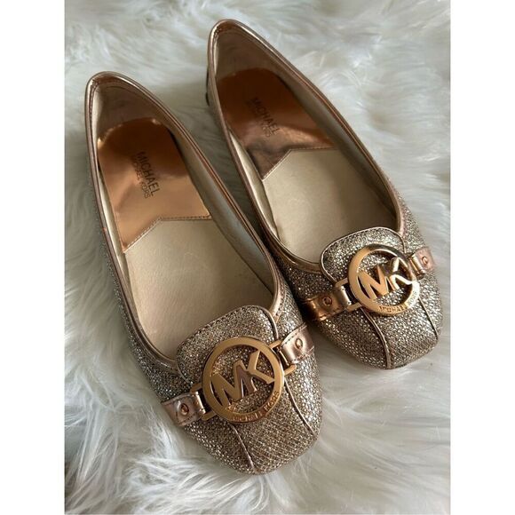 Michael Kors sparkly rose gold flats, size 8 m - Picture 1 of 8